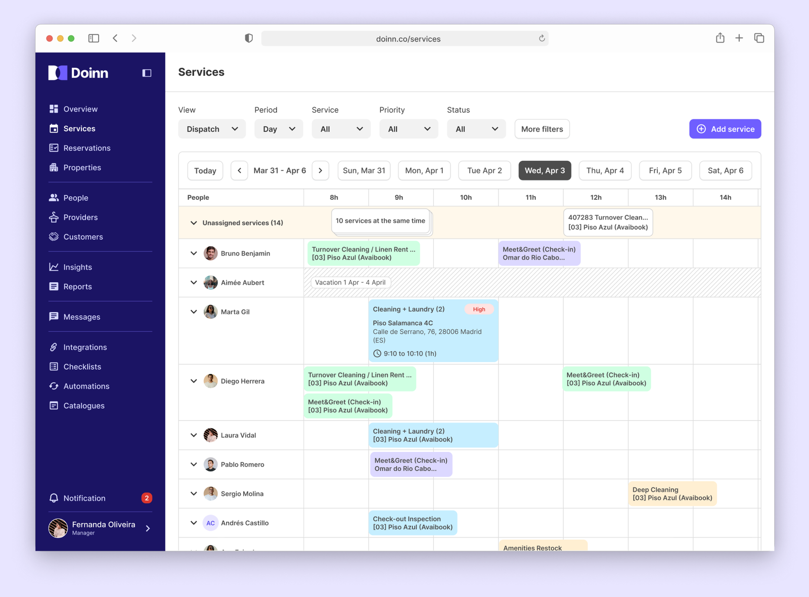 Doinn — services detail