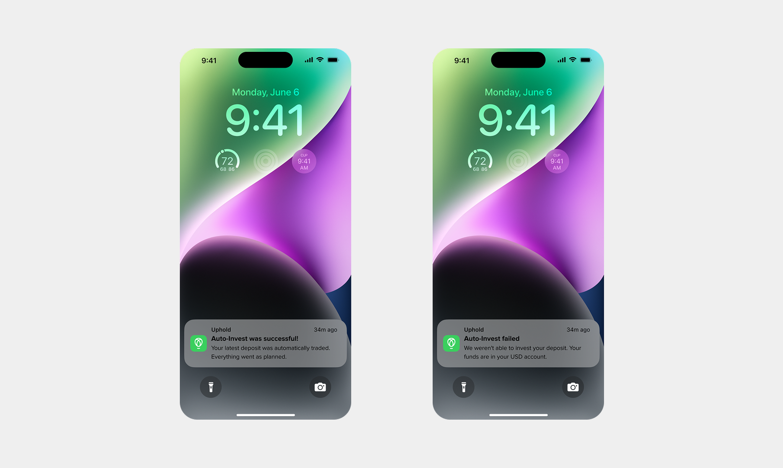 Auto-Invest — push notification and trade confirmation
